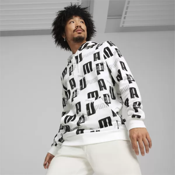  Pánska mikina PUMA ESS+ LOGO LAB AOP HOODIE 678983-02 WHITE 