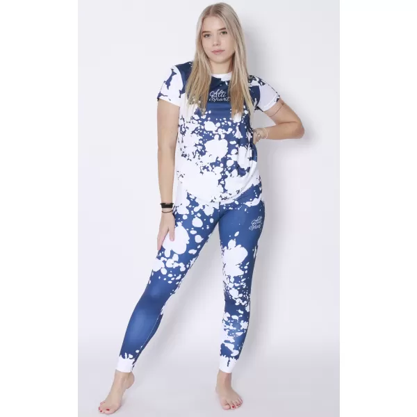  Dámske dlhé legíny premium ALTISPORT VOJ/ALW012LEG01 BIELA/MODRÁ 