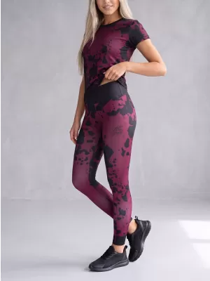 Dámske dlhé legíny premium ALTISPORT VOJ/ALW012LEG01 FIALOVÁ/ČIERNA