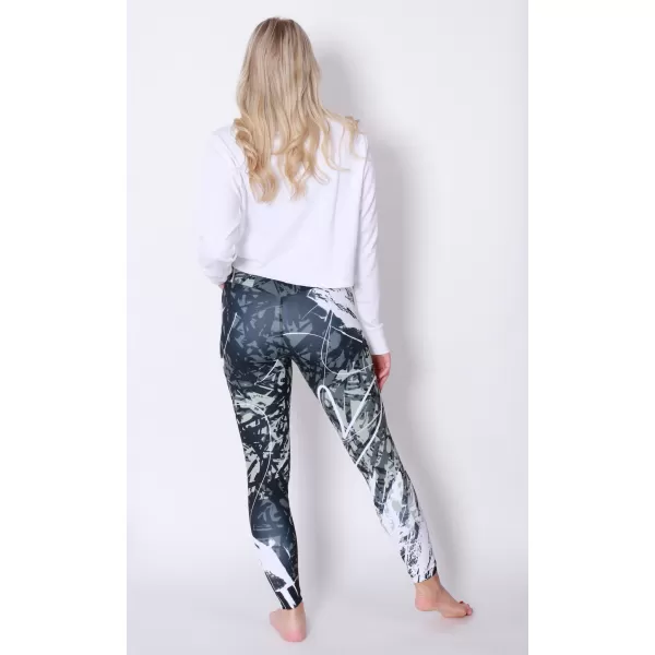  Dámske dlhé legíny premium ALTISPORT VOJ/ALW018LEG01 ČIERNOBIELA 