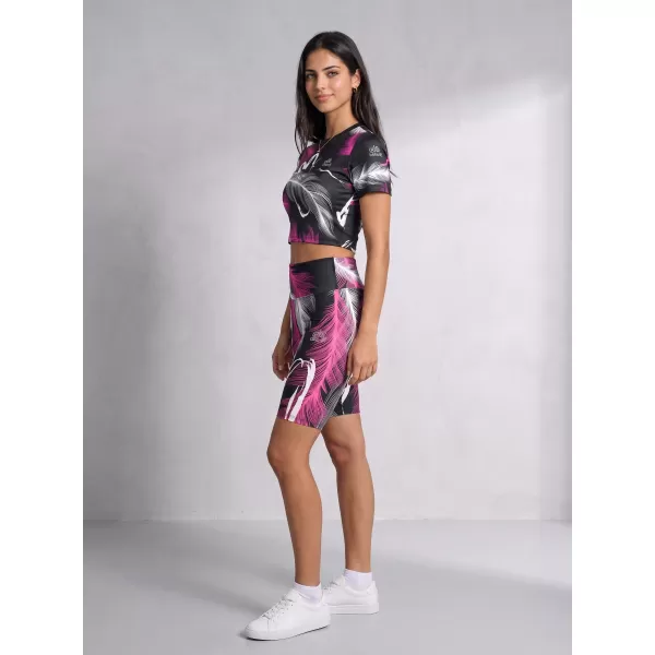  Dámske legíny nad kolená premium ALTISPORT VOJ/ALW001LEG02 ČIERNA/RUŽOVÁ 