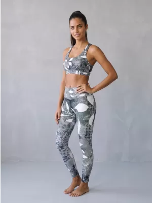 Dámske dlhé legíny premium ALTISPORT VOJ/ALW020LEG01 ČIERNOBIELA