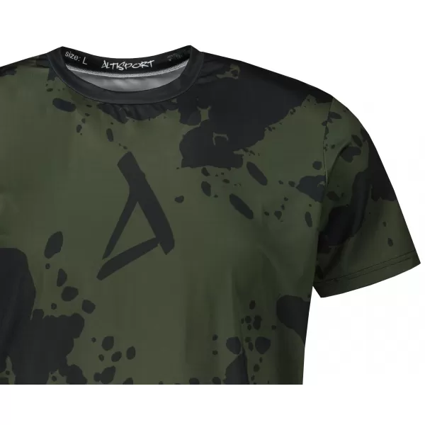  Pánske funkčné tričko premium plus ALTISPORT VOJ/ALM012TR02 ČIERNA/ARMY 