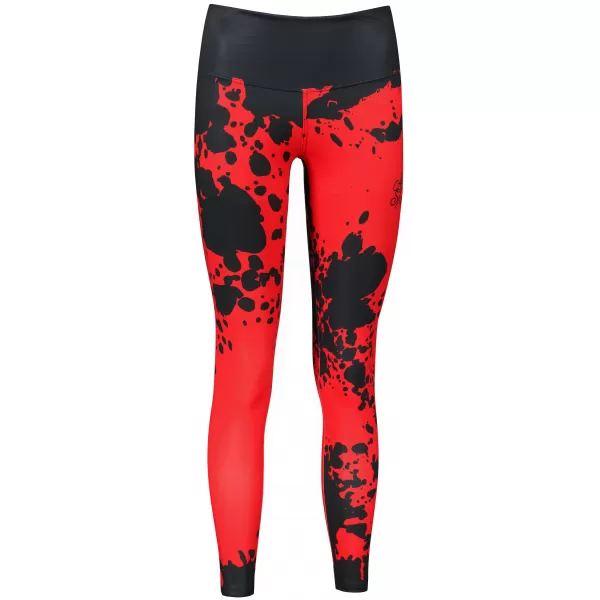  Dámske dlhé legíny premium ALTISPORT VOJ/ALW012LEG01 ČIERNA/ČERVENÁ 