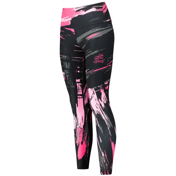  Dámske dlhé legíny premium ALTISPORT VOJ/ALW010LEG01 ČIERNA/SVETLO RUŽOVÁ 