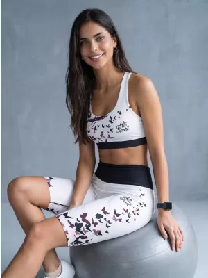 Dámské legíny nad kolena premium ALTISPORT VOJ/ALW022LEG02 BÍLÁ