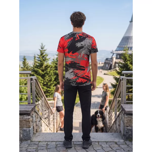  Pánske funkčné tričko premium ALTISPORT VOJ/ALM014TR01 ČIERNOČERVENÁ 