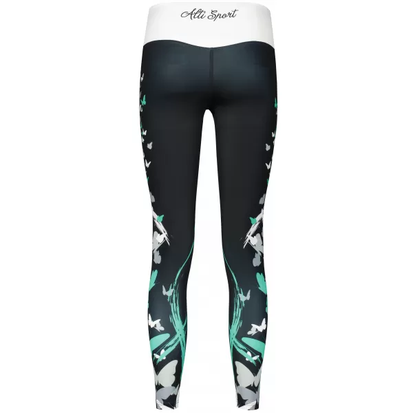  Dámske dlhé legíny premium ALTISPORT VOJ/ALW022LEG01 ČIERNA/TYRKYSOVÁ 