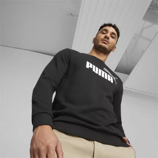  Pánska mikina PUMA ESS+ 2 COL BIG LOGO CREW 586763-61 BLACK 