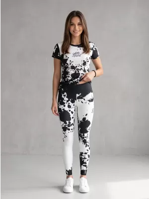 Dámske dlhé legíny premium ALTISPORT VOJ/ALW012LEG01 ČIERNA/BIELA