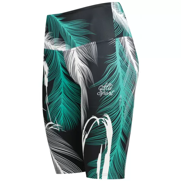  Dámske legíny nad kolená premium ALTISPORT VOJ/ALW001LEG02 ČIERNA/TYRKYSOVÁ 