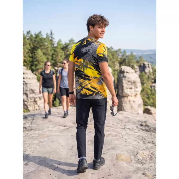  Pánske funkčné tričko premium ALTISPORT VOJ/ALM014TR01 ČIERNOŽLTÁ 