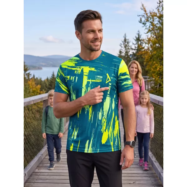  Pánské funkční triko premium ALTISPORT VOJ/ALM010TR01 PETROLEJOVÁ/ŽLUTÁ 