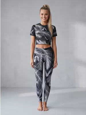 Dámske dlhé legíny premium ALTISPORT VOJ/ALW001LEG01 ČIERNA/ŠEDÁ