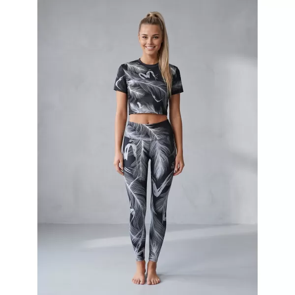  Dámske dlhé legíny premium ALTISPORT VOJ/ALW001LEG01 ČIERNA/ŠEDÁ 