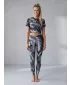 Dámske dlhé legíny premium ALTISPORT VOJ/ALW001LEG01 ČIERNA/ŠEDÁ
