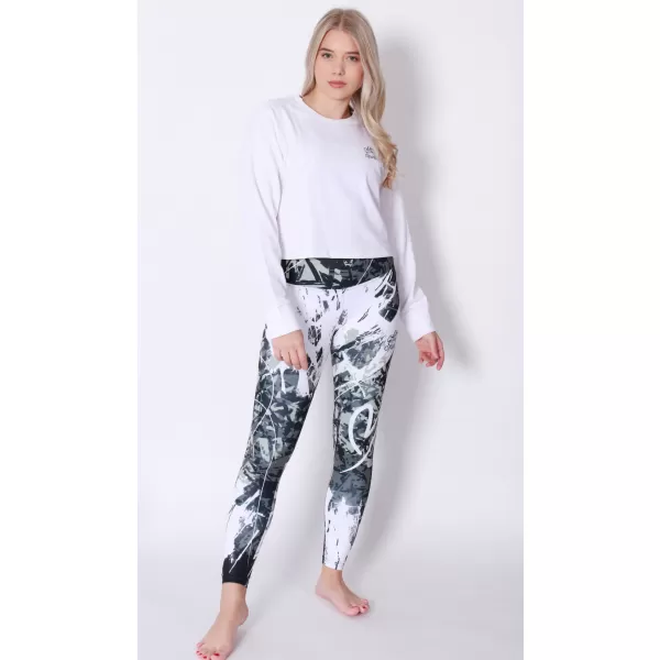  Dámske dlhé legíny premium ALTISPORT VOJ/ALW018LEG01 ČIERNOBIELA 