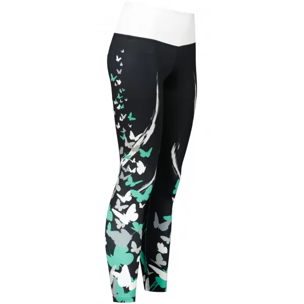  Dámske dlhé legíny premium ALTISPORT VOJ/ALW022LEG01 ČIERNA/TYRKYSOVÁ 