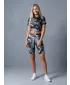 Dámske legíny nad kolená premium ALTISPORT VOJ/ALW001LEG02 ČIERNA/ŠEDÁ