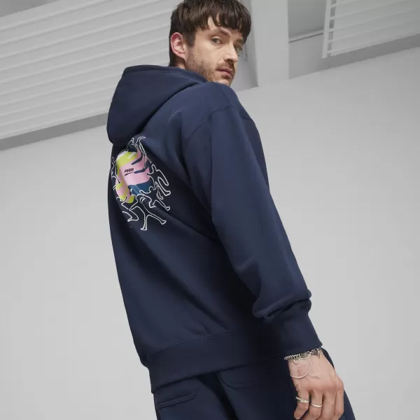  Pánska mikina PUMA DOWNTOWN GRAPHIC HOODIE 624361-14 BLUE 