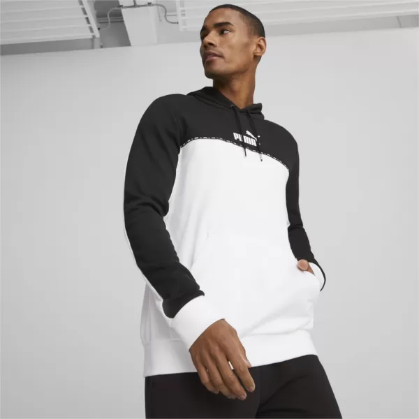  Pánska mikina PUMA ESS BLOCK X TAPE HOODIE 675173-01 BLACK 