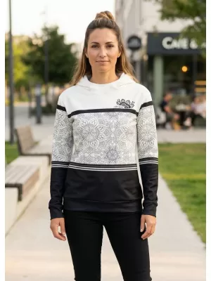 Dámska mikina premium ALTISPORT VOJ/ALW023MI01 ČIERNOBIELA