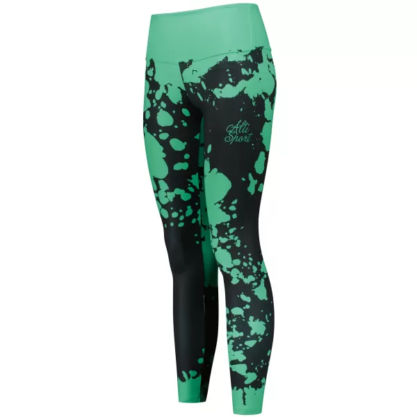  Dámske dlhé legíny premium ALTISPORT VOJ/ALW012LEG01 ČIERNA/TYRKYSOVÁ 