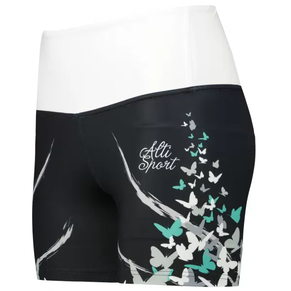  Dámske krátke prémiové legíny ALTISPORT VOJ/ALW022LEG03 ČIERNA/TYRKYSOVÁ 