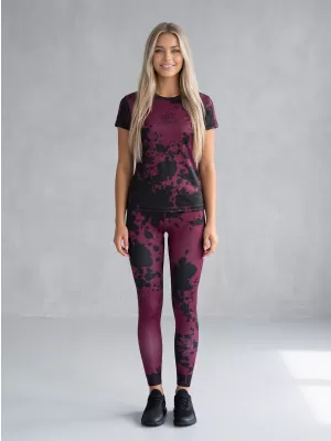 Dámske dlhé legíny premium ALTISPORT VOJ/ALW012LEG01 FIALOVÁ/ČIERNA