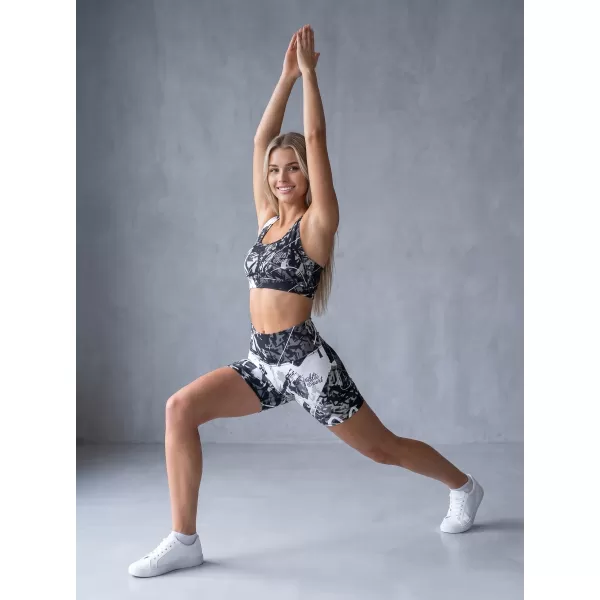  Dámske krátke legíny premium ALTISPORT VOJ/ALW018LEG03 ČIERNOBIELA 