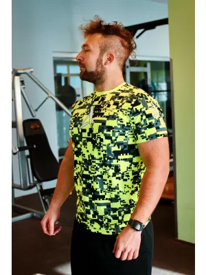 Pánske prémiové plus funkčné tričko ALTISPORT VOJ/ALM011TR02 NEÓNOVÁ/ŽLTÁ