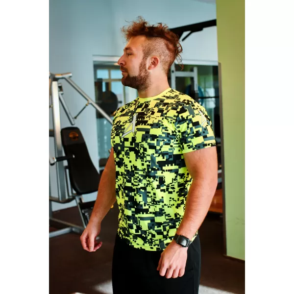 Pánske prémiové plus funkčné tričko ALTISPORT VOJ/ALM011TR02 NEÓNOVÁ/ŽLTÁ 