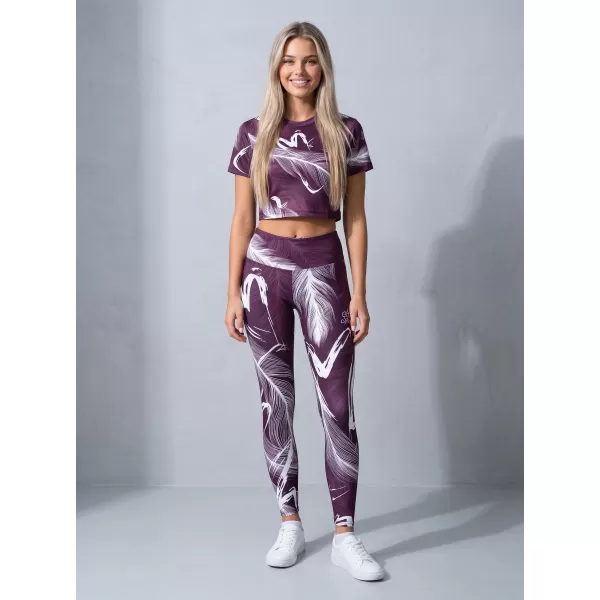  Dámske dlhé legíny premium ALTISPORT VOJ/ALW001LEG01 FIALOVÁ/BIELA 