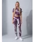 Dámske dlhé legíny premium ALTISPORT VOJ/ALW001LEG01 FIALOVÁ/BIELA