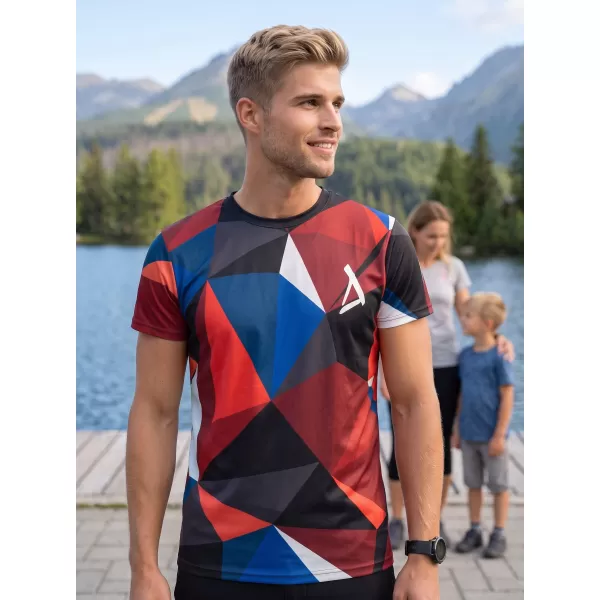  Pánske funkčné tričko premium plus ALTISPORT VOJ/ALM007TR02 NÁMORNÁ MODRÁ/ČERVENÁ 