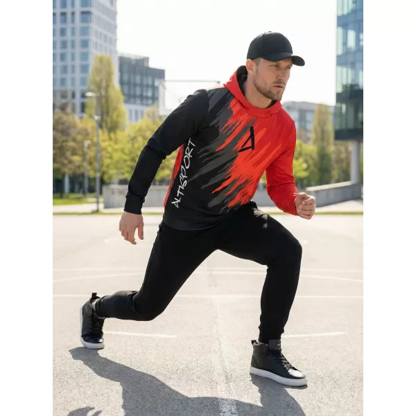  Pánska prémiová funkčná mikina ALTISPORT VOJ/ALM006MI01 ČIERNA A ČERVENÁ 