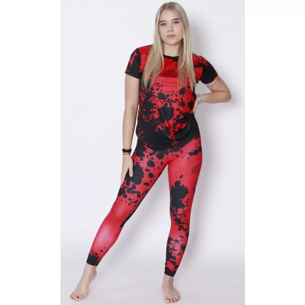  Dámske dlhé legíny premium ALTISPORT VOJ/ALW012LEG01 ČIERNA/ČERVENÁ 