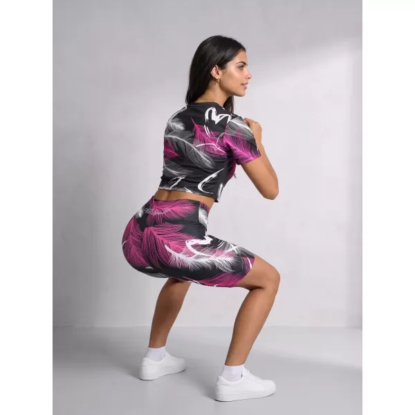  Dámske legíny nad kolená premium ALTISPORT VOJ/ALW001LEG02 ČIERNA/RUŽOVÁ 