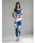 Dámske dlhé legíny premium ALTISPORT VOJ/ALW012LEG01 BIELA/MODRÁ