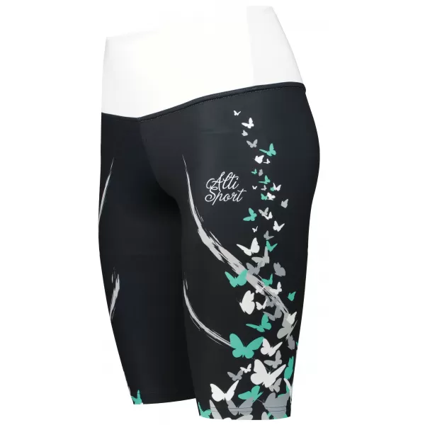  Dámské legíny nad kolena premium ALTISPORT VOJ/ALW022LEG02 ČERNÁ/TYRKYSOVÁ 