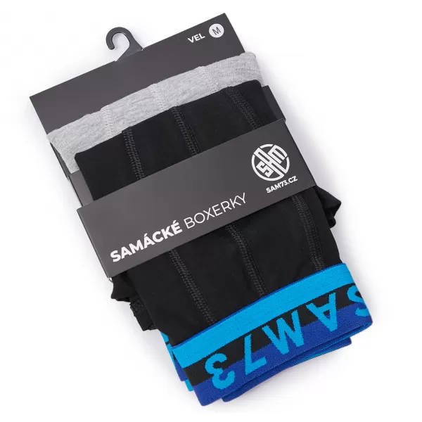  Pánske boxerky SAM 73 HIDDENIT MU 100 ČIERNA / ŠEDÁ 