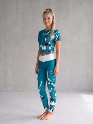 Dámske dlhé legíny premium ALTISPORT VOJ/ALW022LEG01 PETROLEJOVÁ