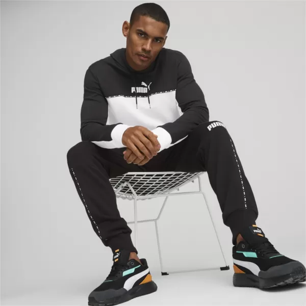 Pánska mikina PUMA ESS BLOCK X TAPE HOODIE 675173-01 BLACK 