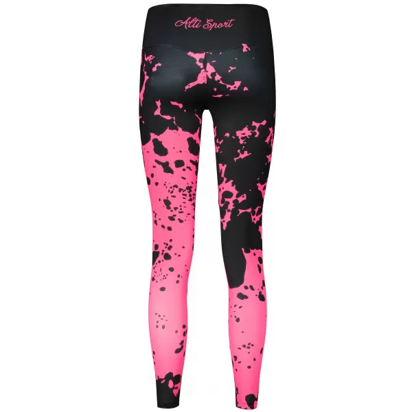  Dámske dlhé legíny premium ALTISPORT VOJ/ALW012LEG01 ČIERNA/RUŽOVÁ FLUO 