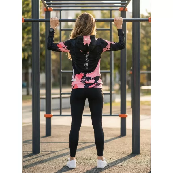  Dámska funkčná mikina premium ALTISPORT VOJ/ALW027MI01 ČIERNA/LOSOSOVÁ 
