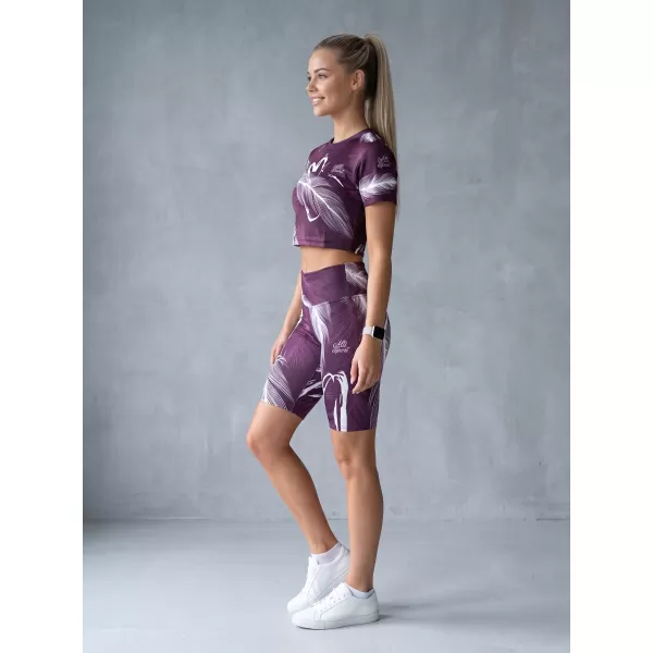  Dámske legíny nad kolená premium ALTISPORT VOJ/ALW001LEG02 FIALOVÁ/BIELA 