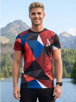 Pánske funkčné tričko premium plus ALTISPORT VOJ/ALM007TR02 NÁMORNÁ MODRÁ/ČERVENÁ