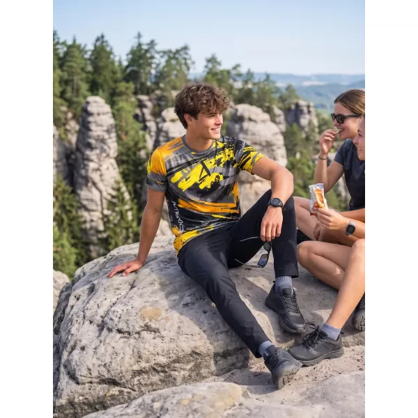  Pánske funkčné tričko premium ALTISPORT VOJ/ALM014TR01 ČIERNOŽLTÁ 