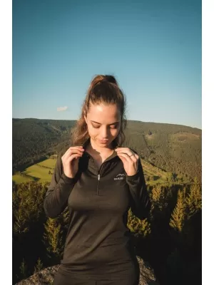 Dámske termo tričko HUSKY TROMI ZIP L BLACK