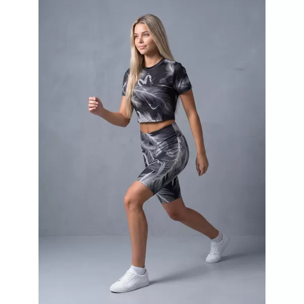  Dámske legíny nad kolená premium ALTISPORT VOJ/ALW001LEG02 ČIERNA/ŠEDÁ 